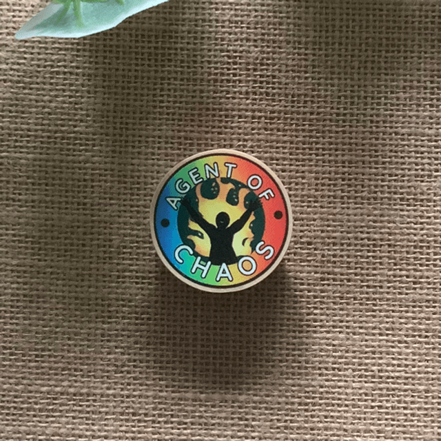 Wooden Pin Badge - Agent of Chaos